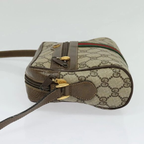 GUCCI GG Supreme Web Sherry Line Bag PVC Beige Gold 904 02 004 Auth 137440 - Picture 6 of 16